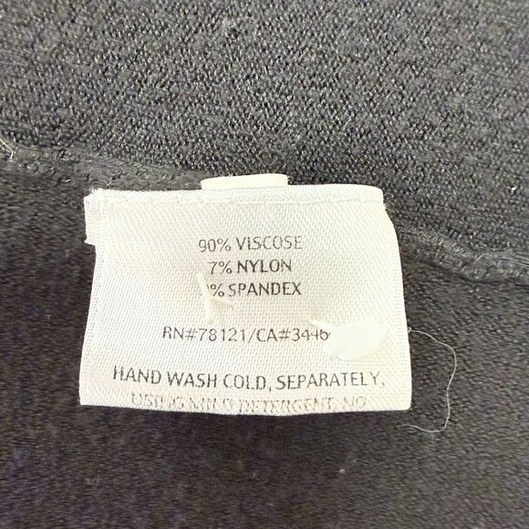 EILEEN FISHER Cardigan Large Black Italian Yarn Open Front Sweater Lagenlook - Picture 6 of 11